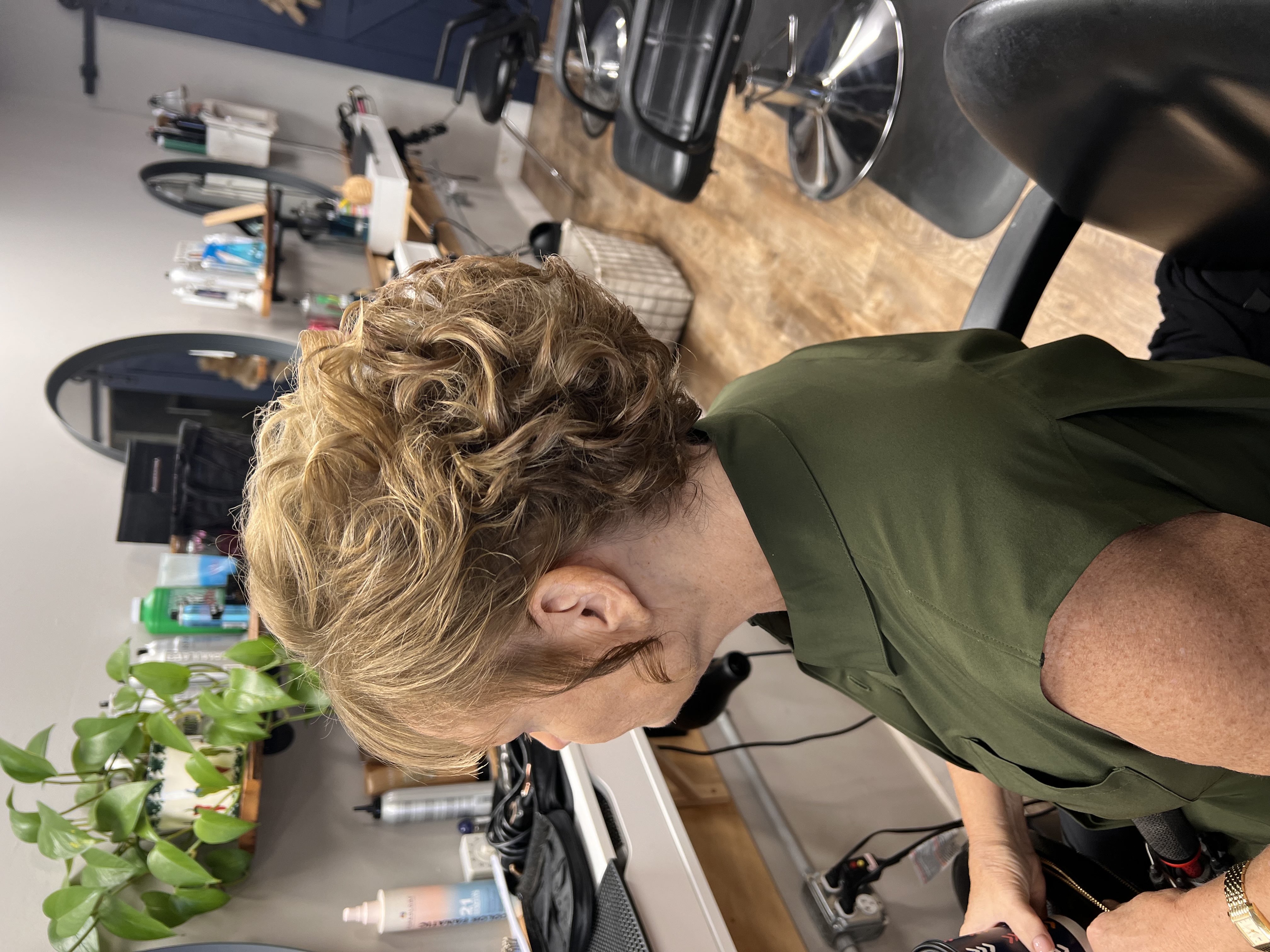 Curly pixie cut